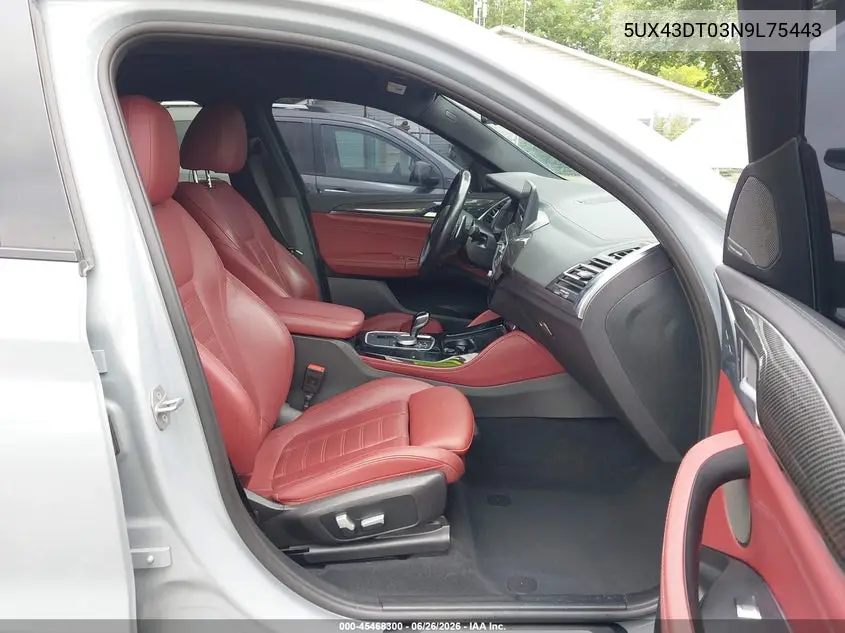 2022 BMW X4 M40I VIN: 5UX43DT03N9L75443 Lot: 45468300