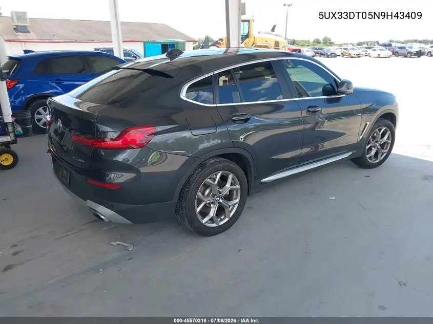 2022 BMW X4 xDrive30I VIN: 5UX33DT05N9H43409 Lot: 45570318