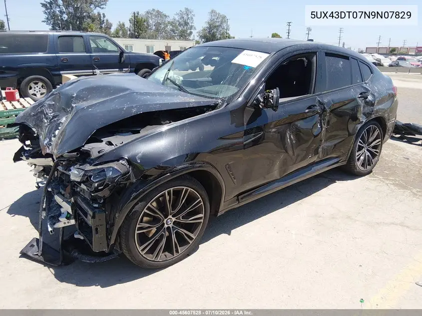 2022 BMW X4 M40I VIN: 5UX43DT07N9N07829 Lot: 45607528