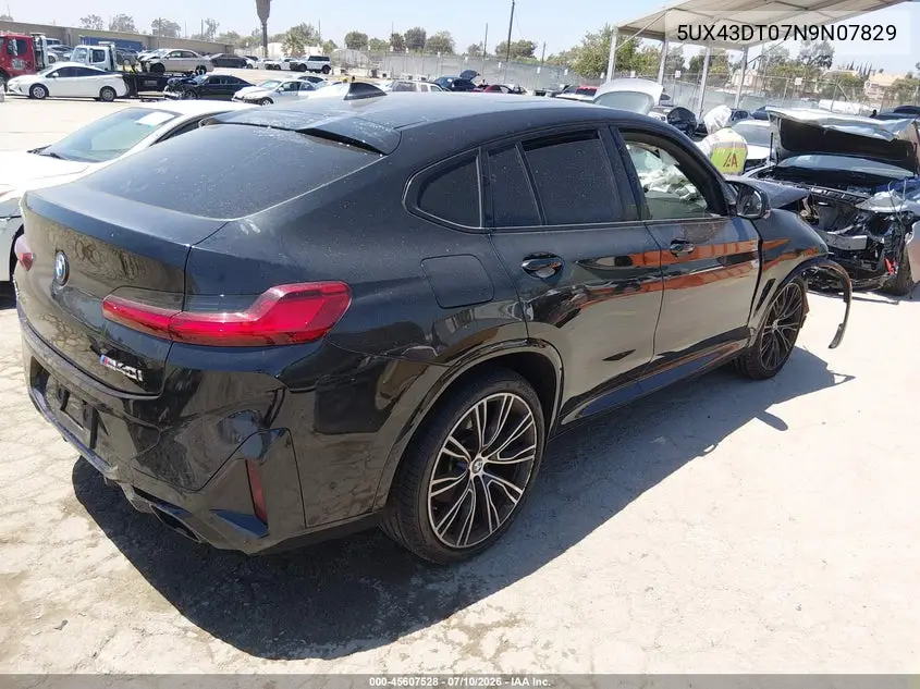2022 BMW X4 M40I VIN: 5UX43DT07N9N07829 Lot: 45607528