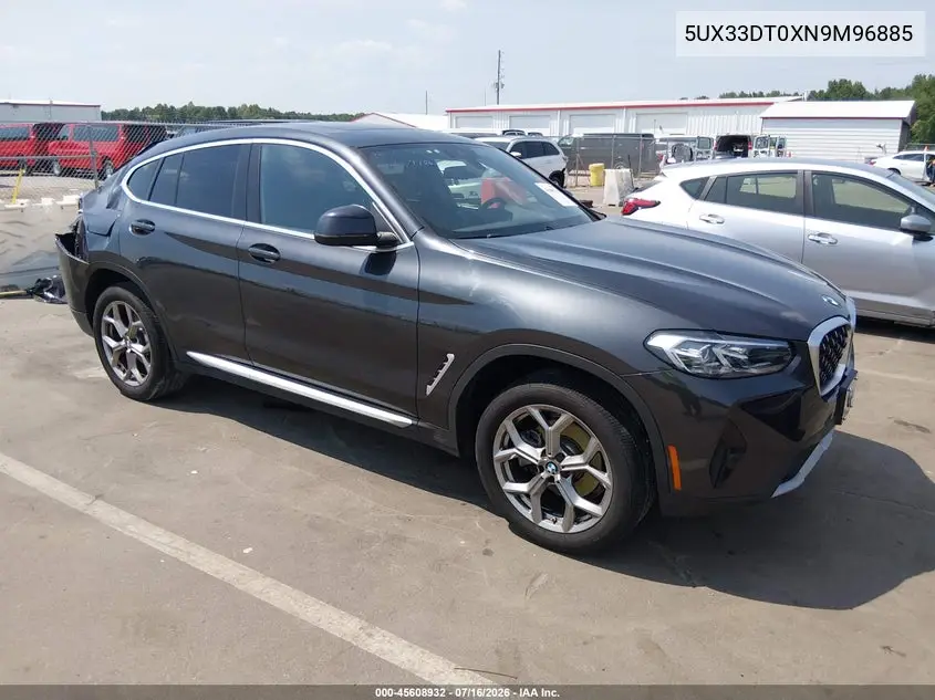 2022 BMW X4 xDrive30I VIN: 5UX33DT0XN9M96885 Lot: 45608932