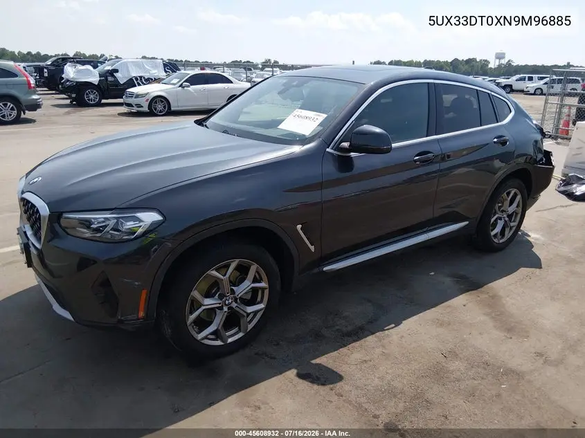 2022 BMW X4 xDrive30I VIN: 5UX33DT0XN9M96885 Lot: 45608932