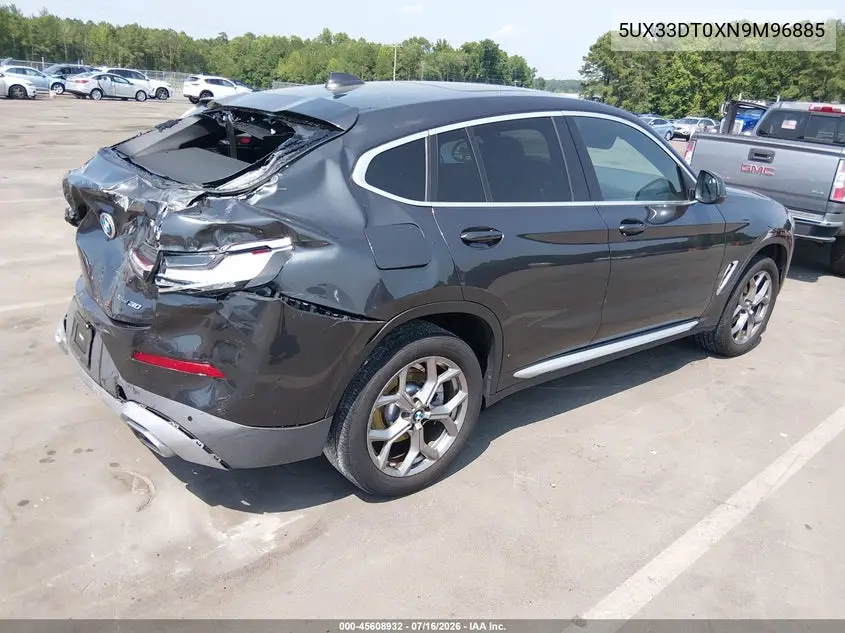 2022 BMW X4 xDrive30I VIN: 5UX33DT0XN9M96885 Lot: 45608932