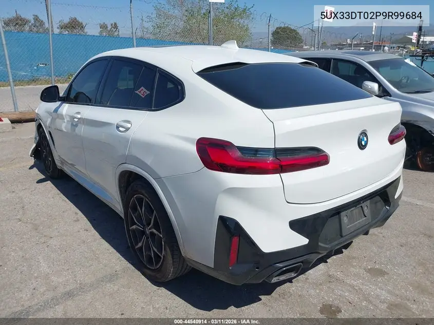 2023 BMW X4 xDrive30I VIN: 5UX33DT02P9R99684 Lot: 44540914