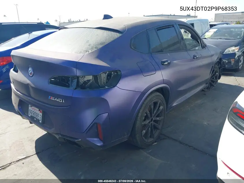 2023 BMW X4 M40I VIN: 5UX43DT02P9P68353 Lot: 45546243