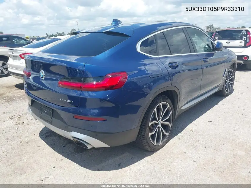 2023 BMW X4 xDrive30I VIN: 5UX33DT05P9R33310 Lot: 45613572