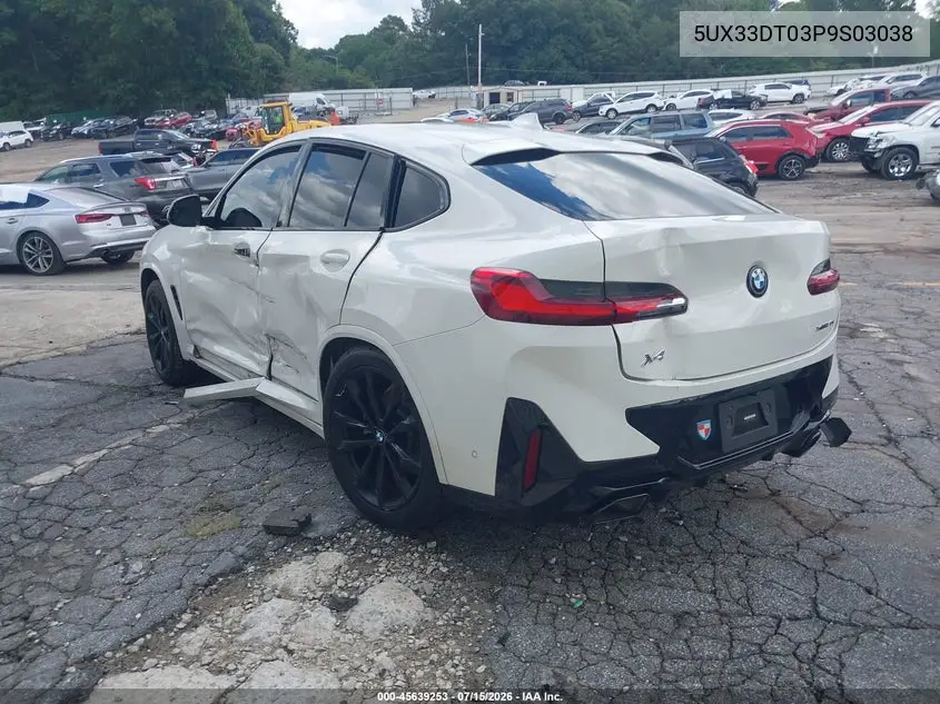 2023 BMW X4 xDrive30I VIN: 5UX33DT03P9S03038 Lot: 45639253