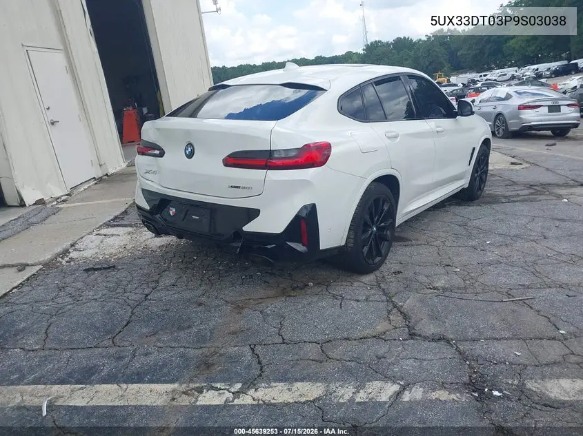 2023 BMW X4 xDrive30I VIN: 5UX33DT03P9S03038 Lot: 45639253