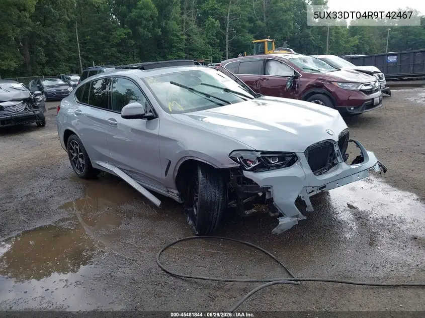 2024 BMW X4 xDrive30I VIN: 5UX33DT04R9T42467 Lot: 45481844