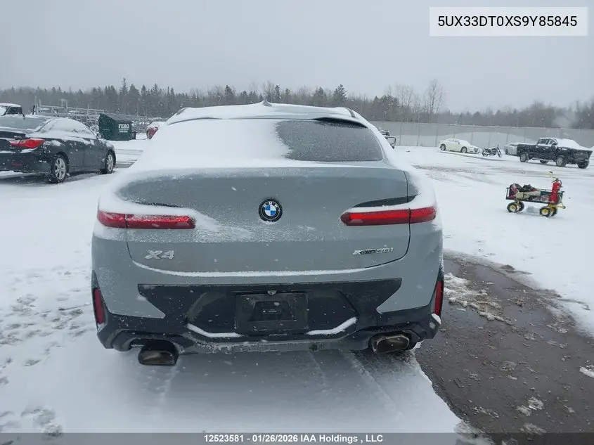 2025 BMW X4 xDrive30I VIN: 5UX33DT0XS9Y85845 Lot: 12523581x