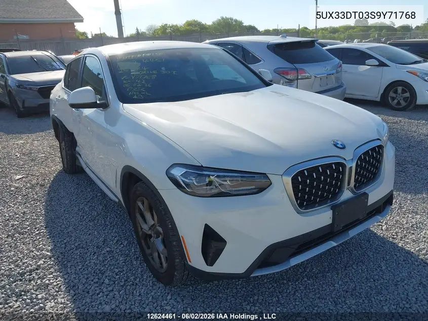 2025 BMW X4 xDrive30I VIN: 5UX33DT03S9Y71768 Lot: 12624461
