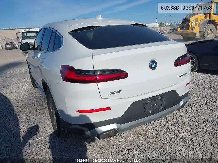 2025 BMW X4 xDrive30I VIN: 5UX33DT03S9Y71768 Lot: 12624461