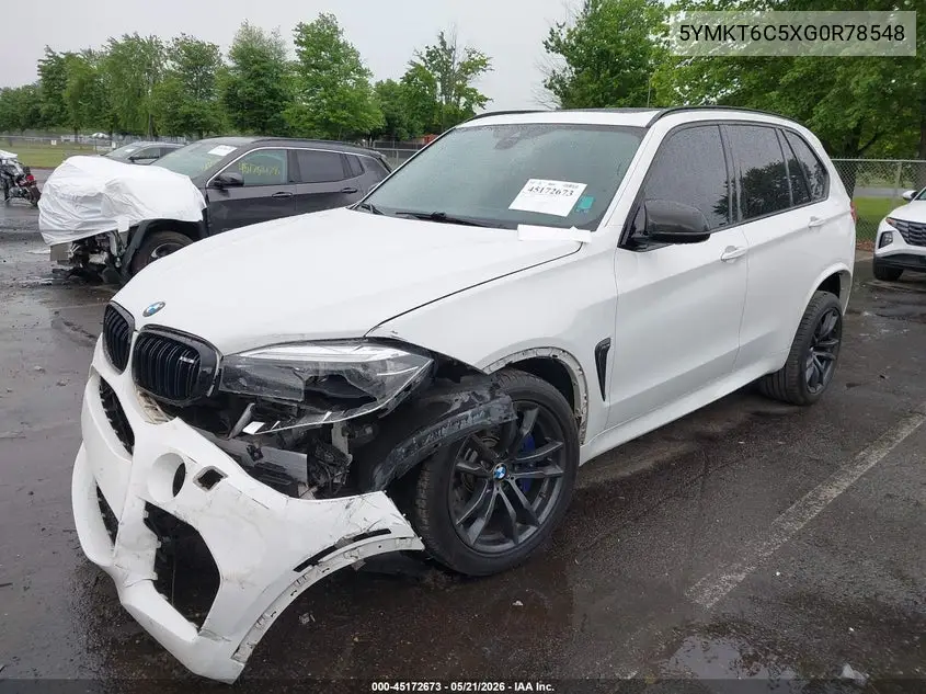 2016 BMW X5 M VIN: 5YMKT6C5XG0R78548 Lot: 45172673