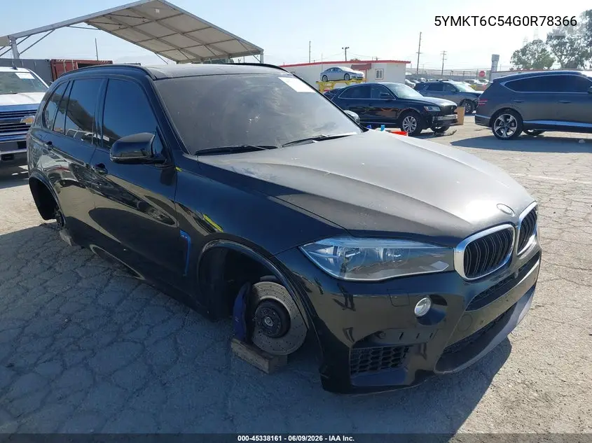 2016 BMW X5 M VIN: 5YMKT6C54G0R78366 Lot: 45338161