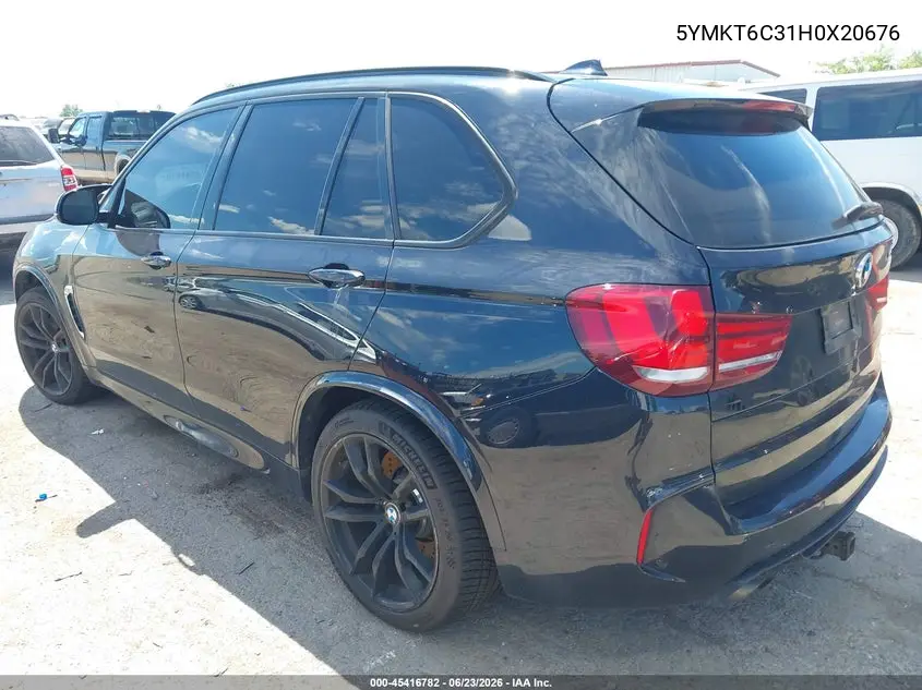 2017 BMW X5 M VIN: 5YMKT6C31H0X20676 Lot: 45416782