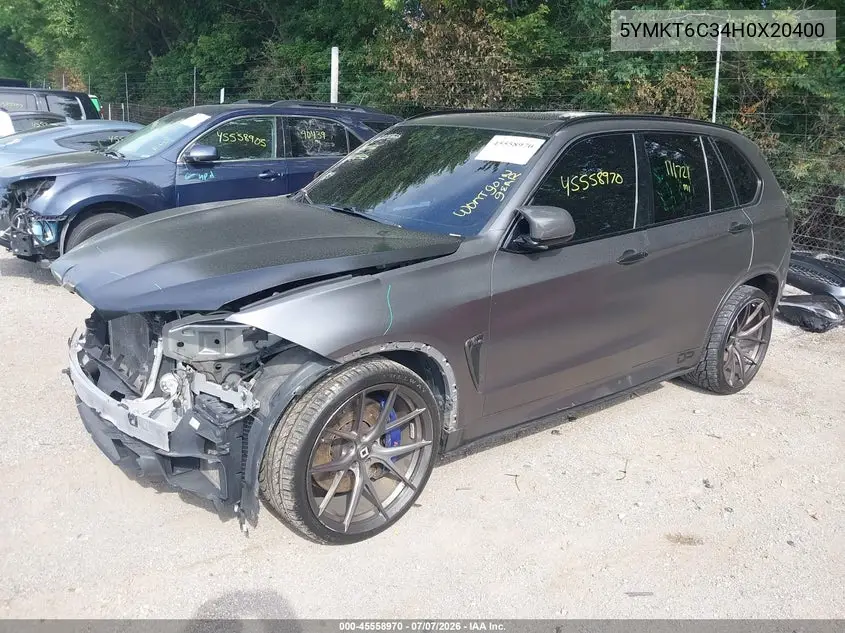 2017 BMW X5 M VIN: 5YMKT6C34H0X20400 Lot: 45558970