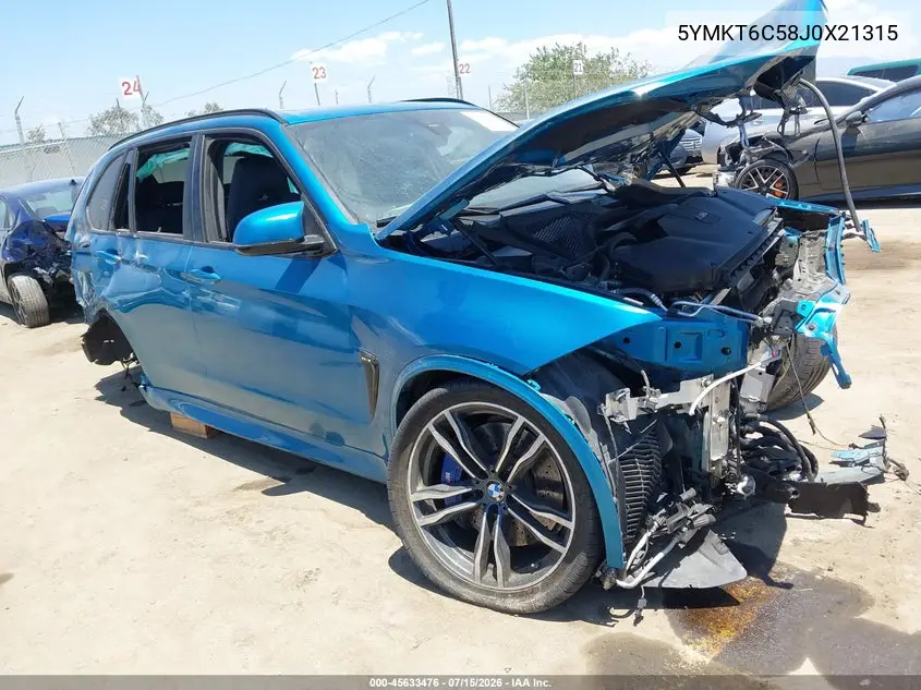 2018 BMW X5 M VIN: 5YMKT6C58J0X21315 Lot: 45633476
