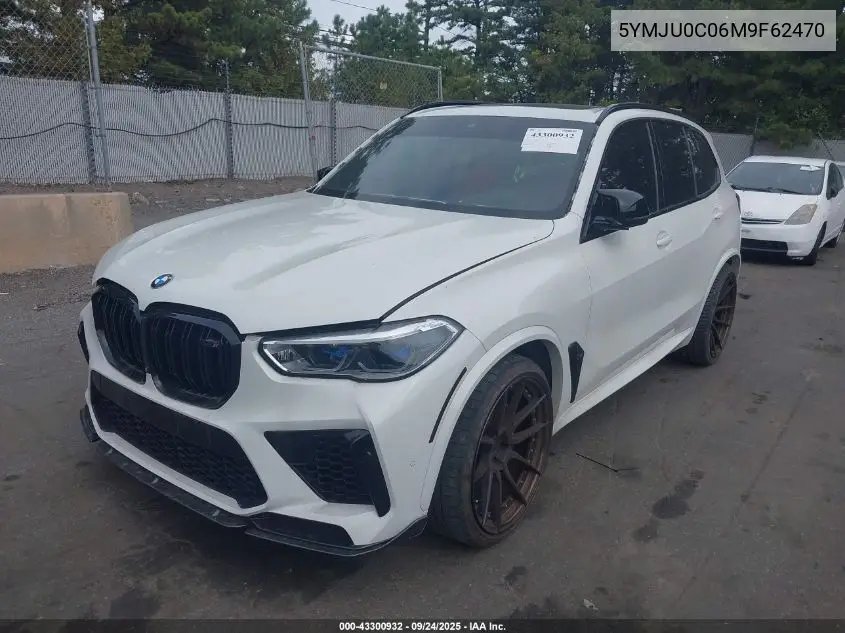 2021 BMW X5 M VIN: 5YMJU0C06M9F62470 Lot: 43300932