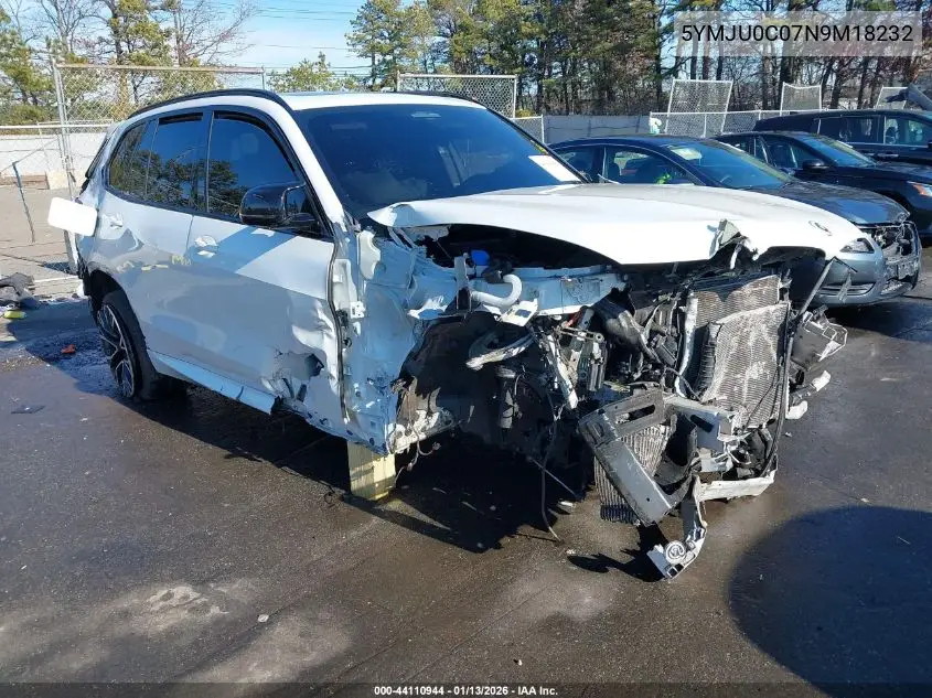 2022 BMW X5 M VIN: 5YMJU0C07N9M18232 Lot: 44110944