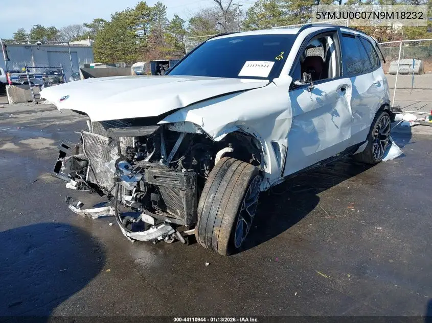 2022 BMW X5 M VIN: 5YMJU0C07N9M18232 Lot: 44110944