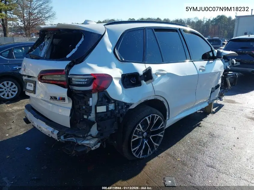 2022 BMW X5 M VIN: 5YMJU0C07N9M18232 Lot: 44110944
