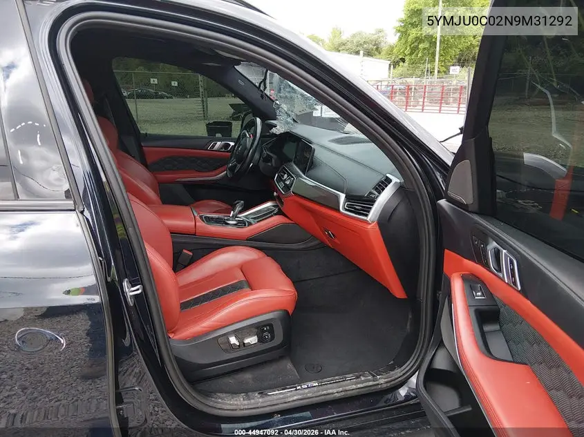 2022 BMW X5 M VIN: 5YMJU0C02N9M31292 Lot: 44947092