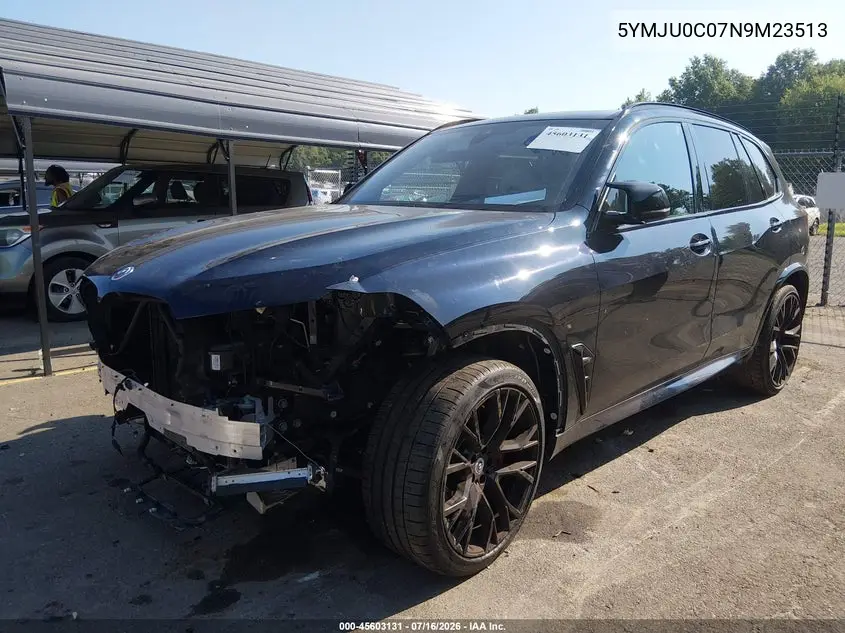 2022 BMW X5 M VIN: 5YMJU0C07N9M23513 Lot: 45603131