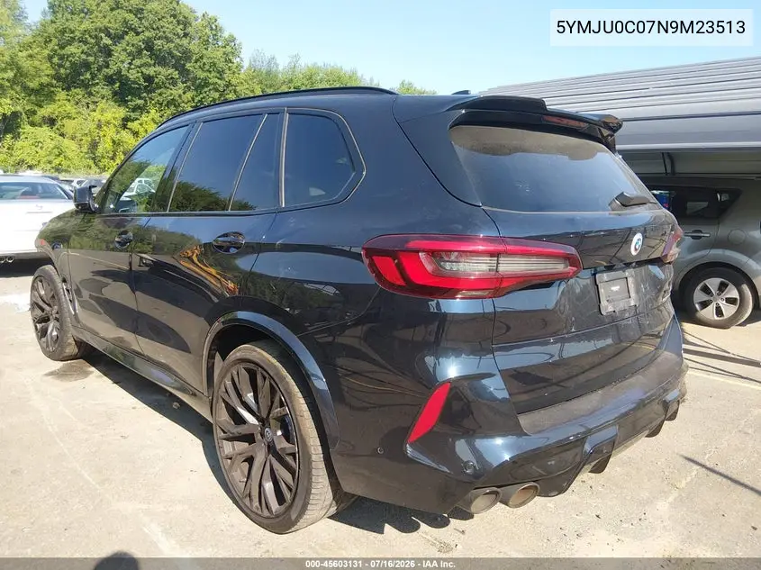 2022 BMW X5 M VIN: 5YMJU0C07N9M23513 Lot: 45603131