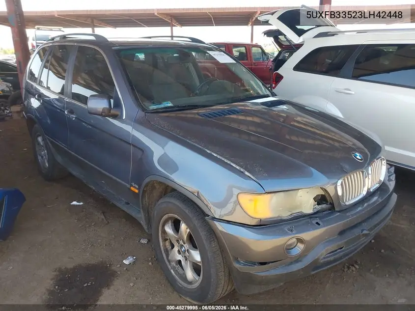 2003 BMW X5 4.4I VIN: 5UXFB33523LH42448 Lot: 45279995
