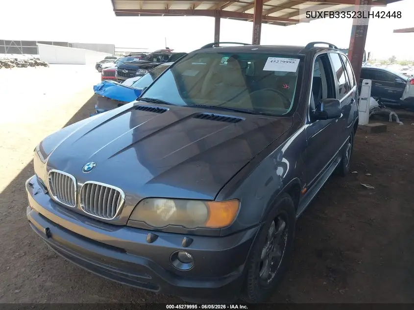 2003 BMW X5 4.4I VIN: 5UXFB33523LH42448 Lot: 45279995