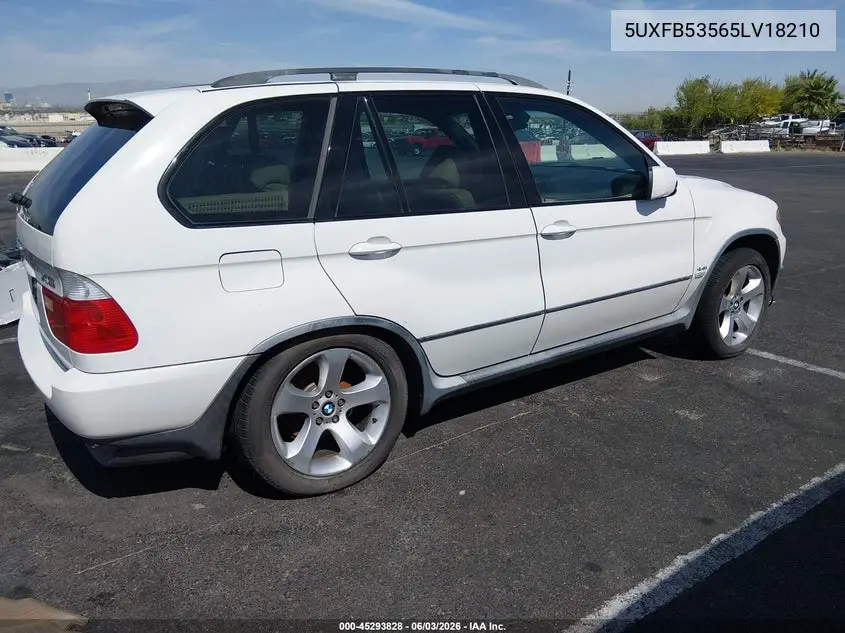 2005 BMW X5 4.4I VIN: 5UXFB53565LV18210 Lot: 45293828