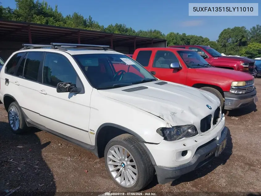 2005 BMW X5 3.0I VIN: 5UXFA13515LY11010 Lot: 45505119