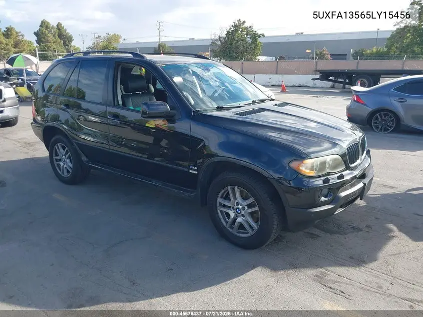 2005 BMW X5 3.0I VIN: 5UXFA13565LY15456 Lot: 45678437