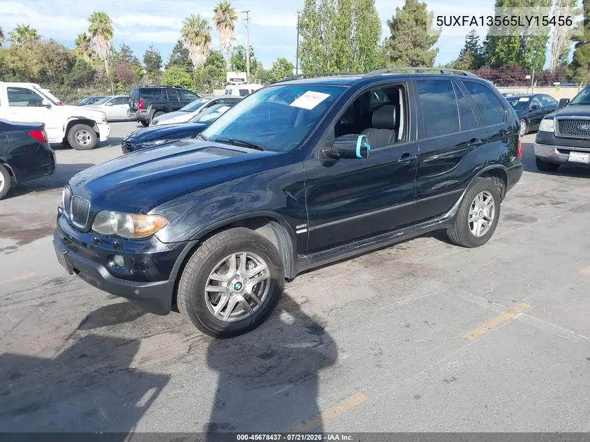 2005 BMW X5 3.0I VIN: 5UXFA13565LY15456 Lot: 45678437