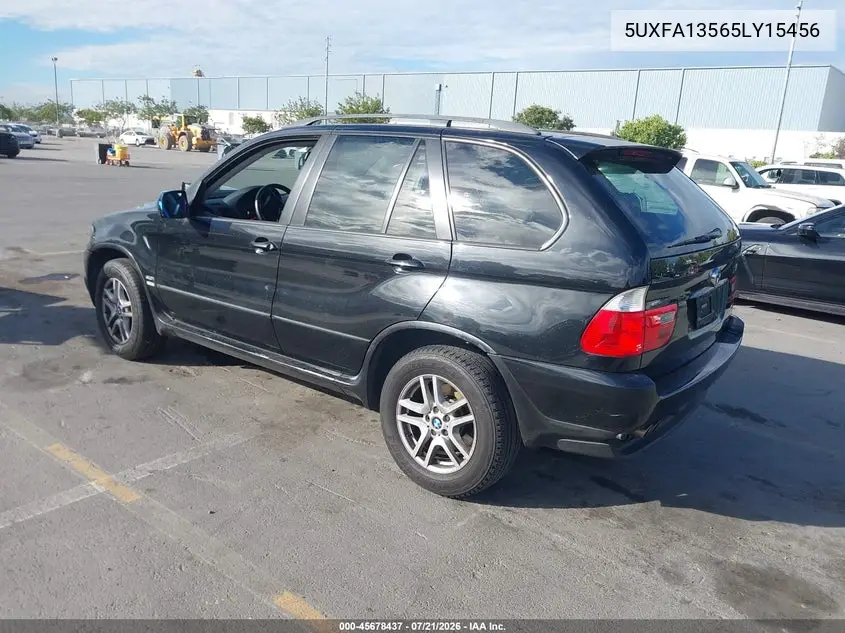 2005 BMW X5 3.0I VIN: 5UXFA13565LY15456 Lot: 45678437