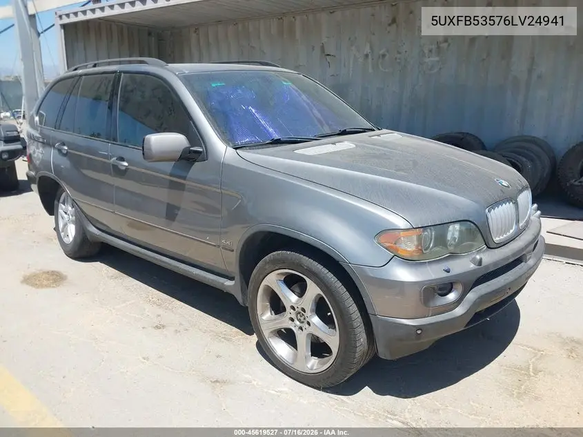 2006 BMW X5 4.4I VIN: 5UXFB53576LV24941 Lot: 45619527