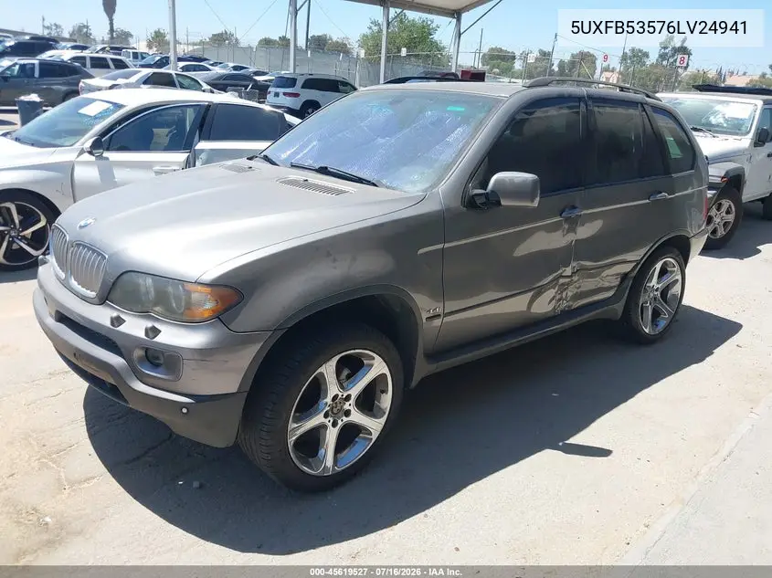 2006 BMW X5 4.4I VIN: 5UXFB53576LV24941 Lot: 45619527