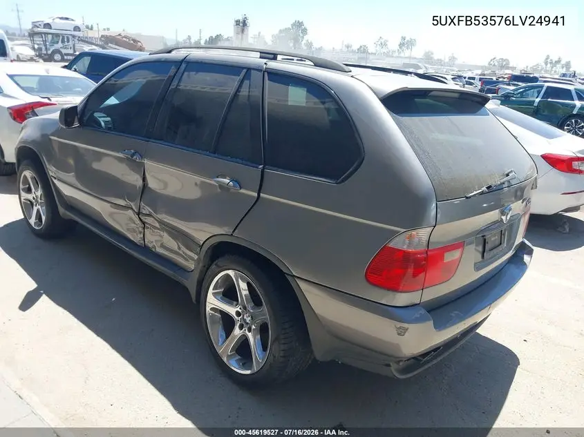 2006 BMW X5 4.4I VIN: 5UXFB53576LV24941 Lot: 45619527
