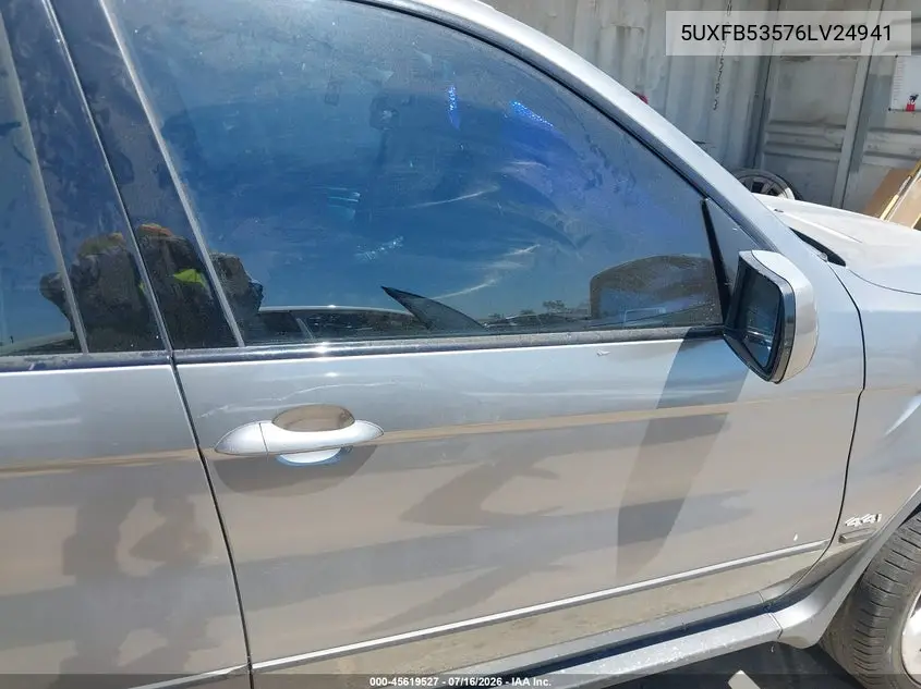 2006 BMW X5 4.4I VIN: 5UXFB53576LV24941 Lot: 45619527