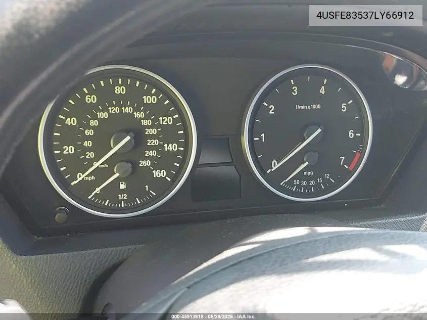 2007 BMW X5 4.8I VIN: 4USFE83537LY66912 Lot: 45513918
