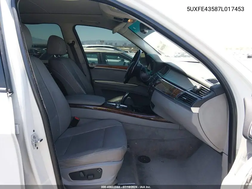 2007 BMW X5 3.0Si VIN: 5UXFE43587L017453 Lot: 45602068