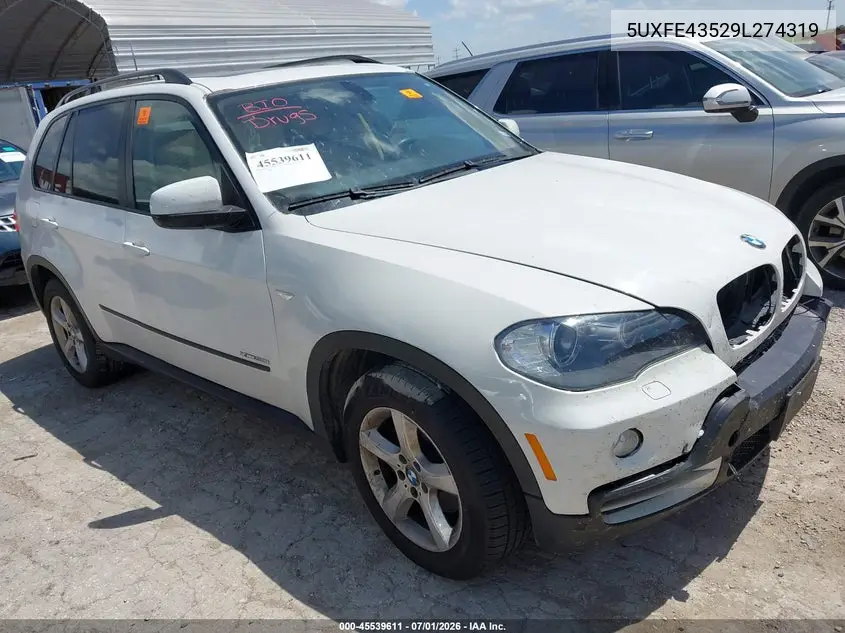 2009 BMW X5 xDrive30I VIN: 5UXFE43529L274319 Lot: 45539611
