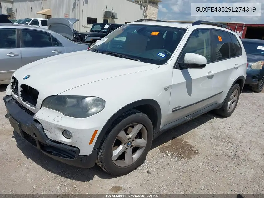 2009 BMW X5 xDrive30I VIN: 5UXFE43529L274319 Lot: 45539611