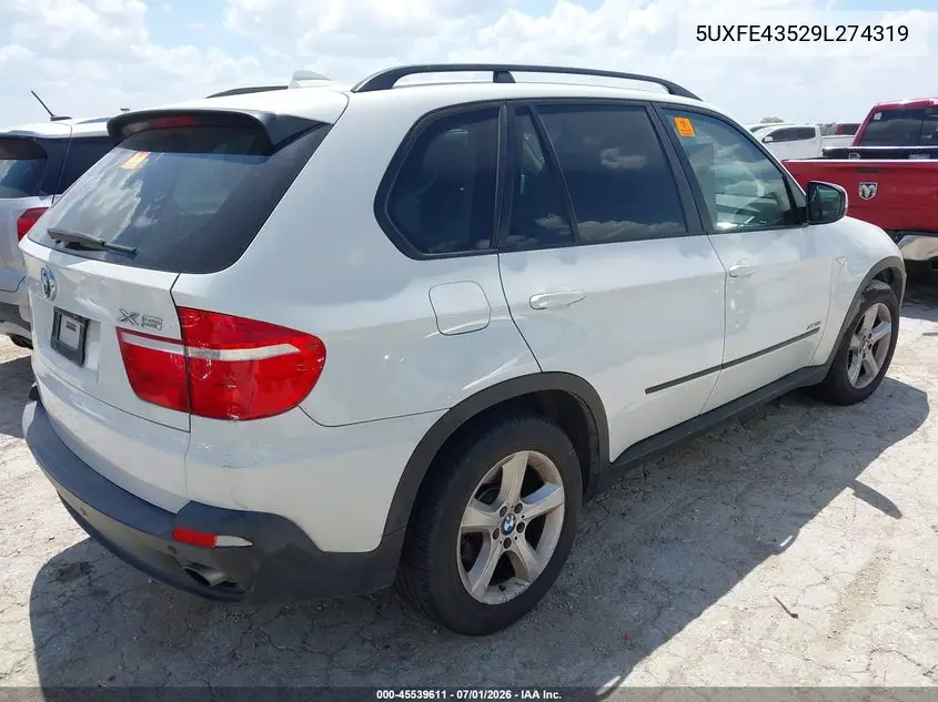 2009 BMW X5 xDrive30I VIN: 5UXFE43529L274319 Lot: 45539611