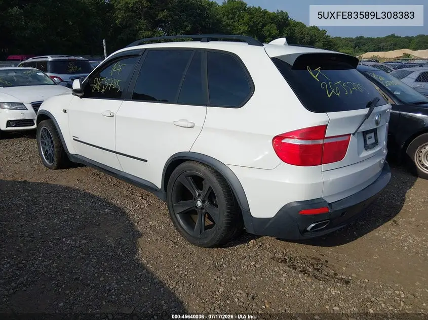 2009 BMW X5 xDrive48I VIN: 5UXFE83589L308383 Lot: 45640036