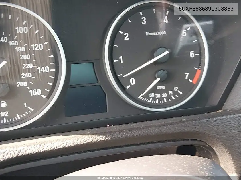 2009 BMW X5 xDrive48I VIN: 5UXFE83589L308383 Lot: 45640036
