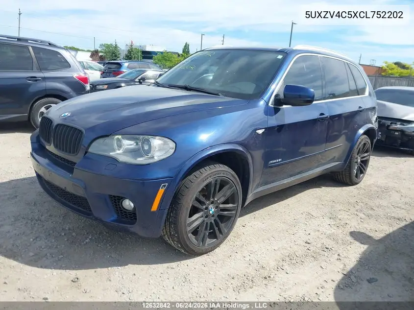 2012 BMW X5 xDrive35I VIN: 5UXZV4C5XCL752202 Lot: 12632842