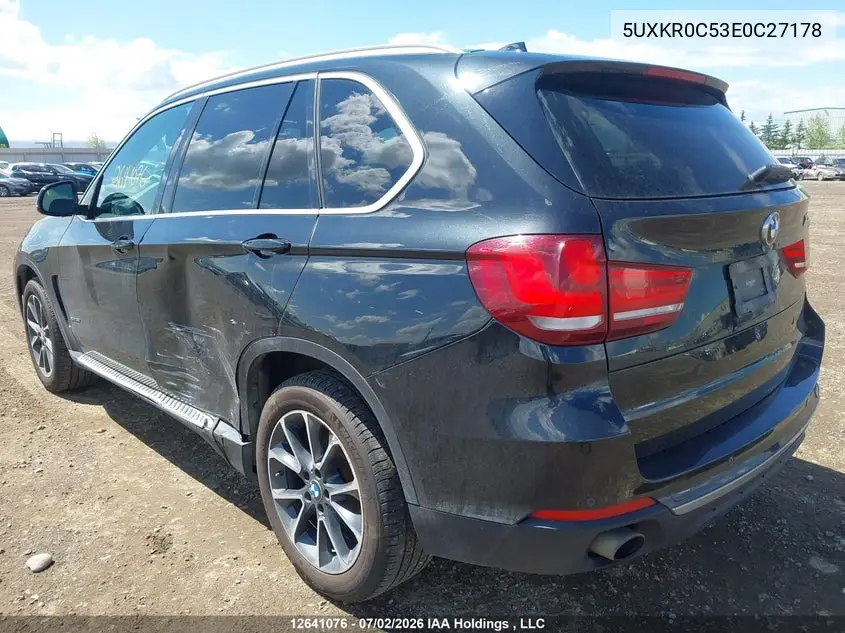 2014 BMW X5 35I VIN: 5UXKR0C53E0C27178 Lot: 12641076