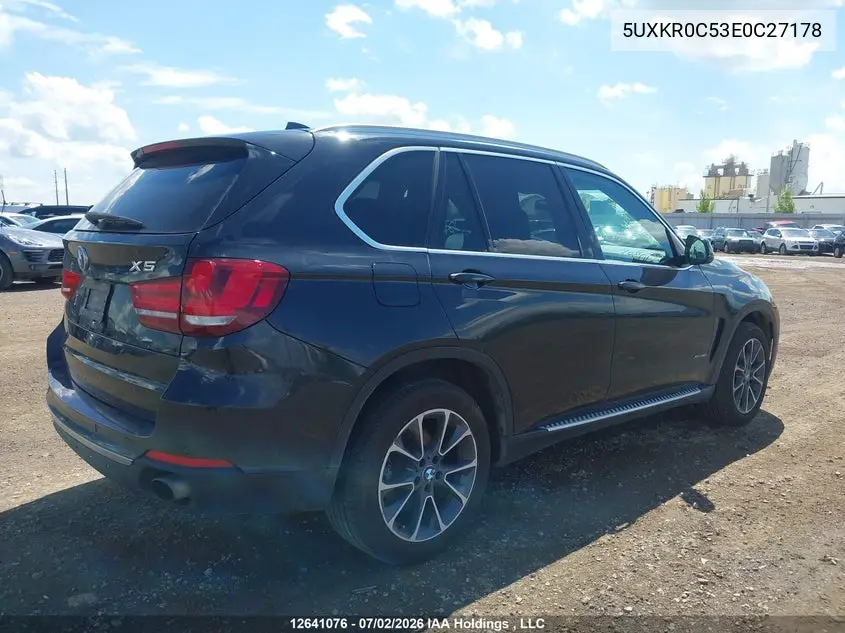 2014 BMW X5 35I VIN: 5UXKR0C53E0C27178 Lot: 12641076