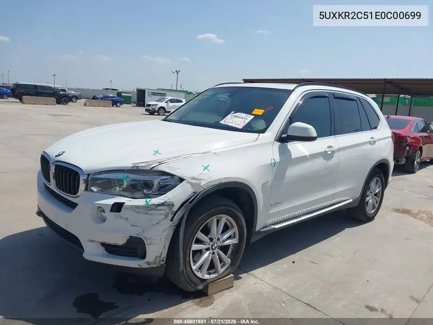 2014 BMW X5 Sdrive35I VIN: 5UXKR2C51E0C00699 Lot: 45681851